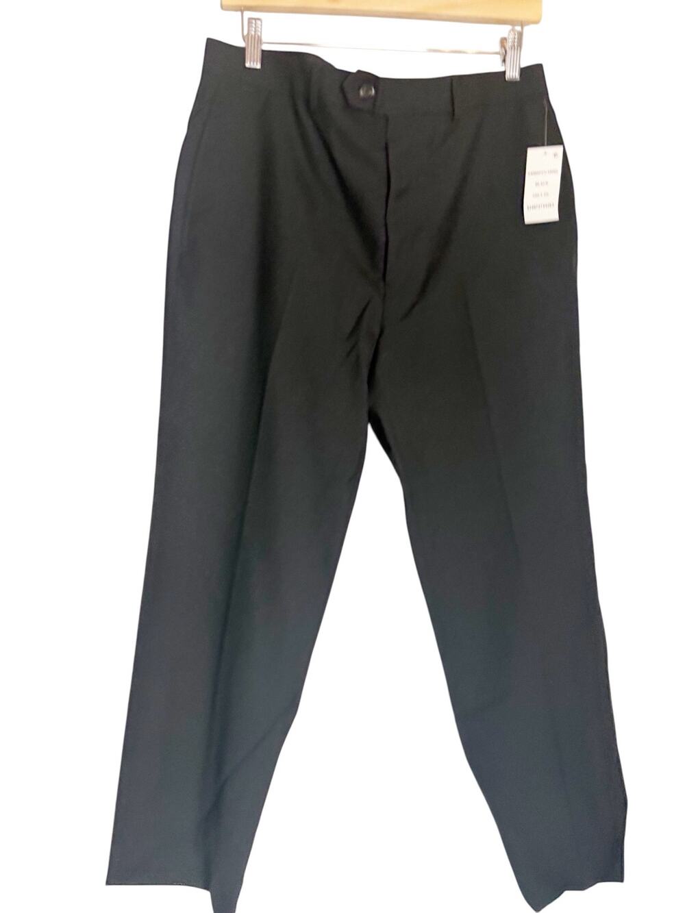 Lauren Ralph Lauren 100% Wool Black Total Comfort Classic Flat Dress Pants 34x30
